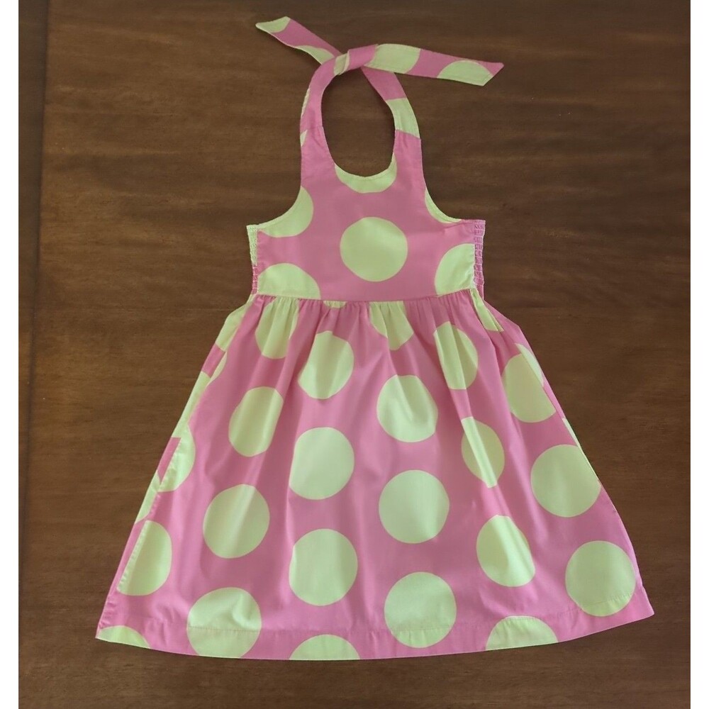 Mini Boden girls Pink Polka Dot Halter Dress size 5/6